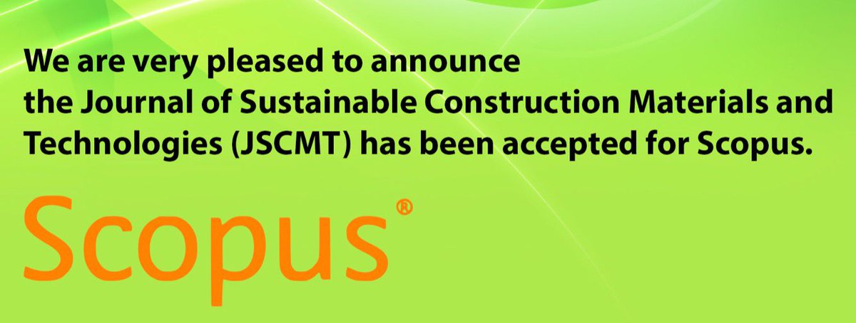 ozkaya_bestami's tweet photo. Yıldız Teknik Üniversitesi'nin @YildizEdu süreli yayını olan "Journal of Sustainable Construction Materials and Technologies" dergimiz @Scopus indeksine kabul edilmiştir. ⭐️

#ARGEdeLiderYTÜ 

Daha fazla bilgi için: 

https://t.co/2Vloc7H9Lf 
https://t.co/oHihhUQ73O https://t.co/GpL0CqWgjB
