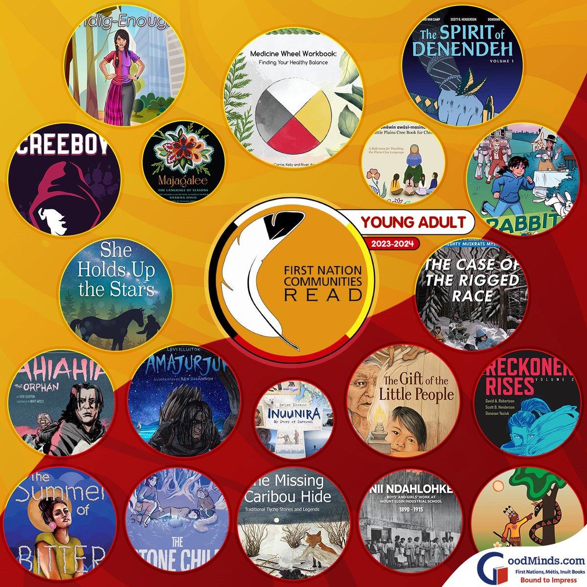 Young Adult Book Bundle Special Offer - Showcasing the First Nation Communities READ 2023 Awards Long List. This year's FNCR includes these 19 books for YA readers. *$10.00 Flat Rate Shipping, Bundle Discount &amp; Gst included.*
<a href="/GoodMindsBooks/">GoodMinds.com</a> - Read more: goodminds.com/collections/20…
