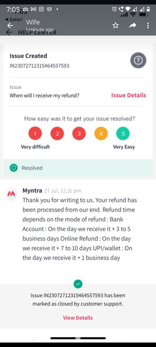 TweetParamjit's tweet image. #myntra worst service. Below issue am struggling to get refund of returned item. All call centre people passing buck n repeating same story. Can anyone senior look into this and resolve.