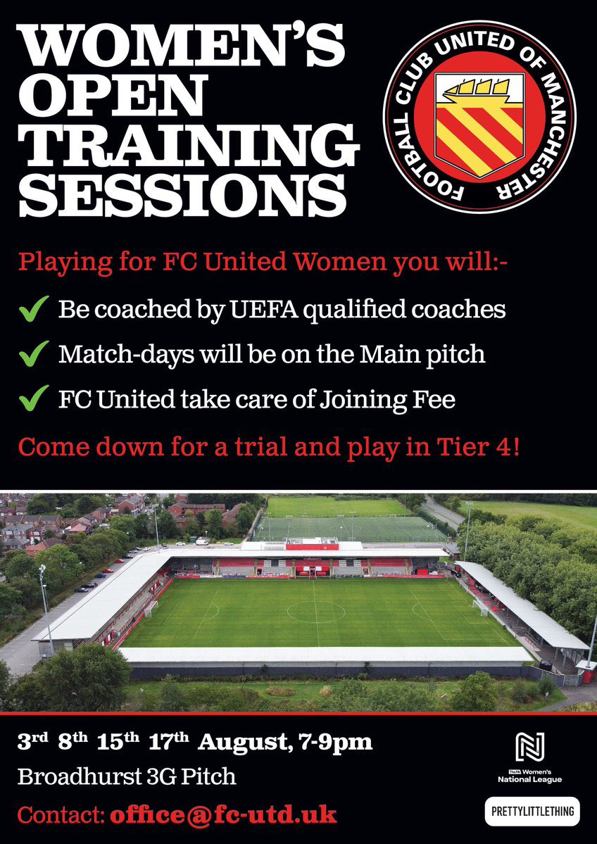 Looking for a new team for the 23/24 season? We are looking to add to our squad for the new season. To express an interest DM/Email your previous clubs/experience, a contact number &amp; playing position/s. #FAWNL #WomensFootball #FCUnitedWomen #WeAreNational @WoSoRecruitment