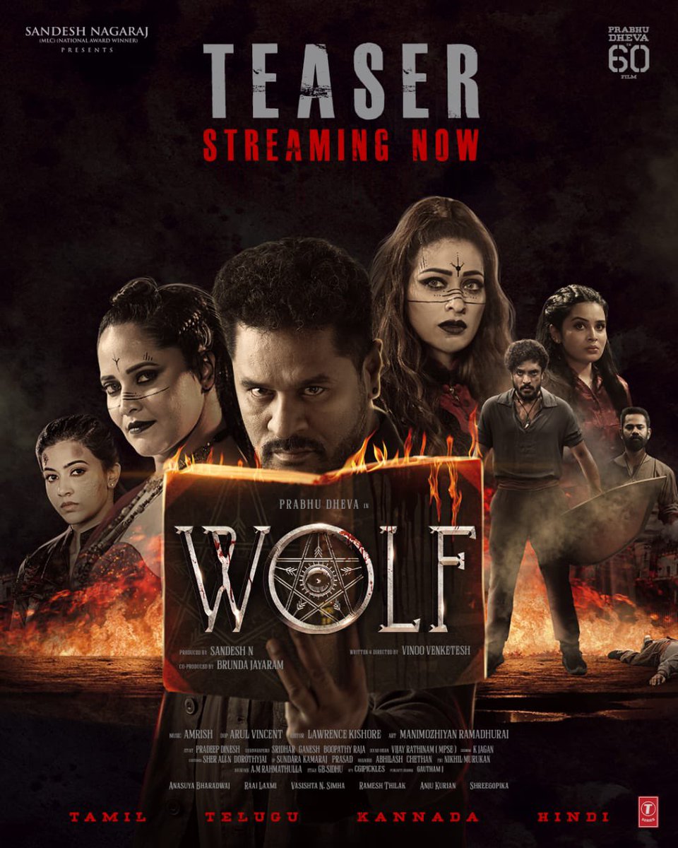 My next one 💃🏻 A Hungry #WOLF 's 🐺 Hunt Begins 🔥 @PDdancing 's 60th film #WolfTeaser 🐺 Howling Now ▶️youtu.be/A-1cUUcs7_0 Movie Releasing in 𝐓𝐚𝐦𝐢𝐥, 𝐊𝐚𝐧𝐧𝐚𝐝𝐚, 𝐓𝐞𝐥𝐮𝐠𝐮 & 𝐇𝐢𝐧𝐝𝐢 @SandeshPro @vinoovenketesh @ImSimhaa @iamlakshmirai @anusuyakhasba