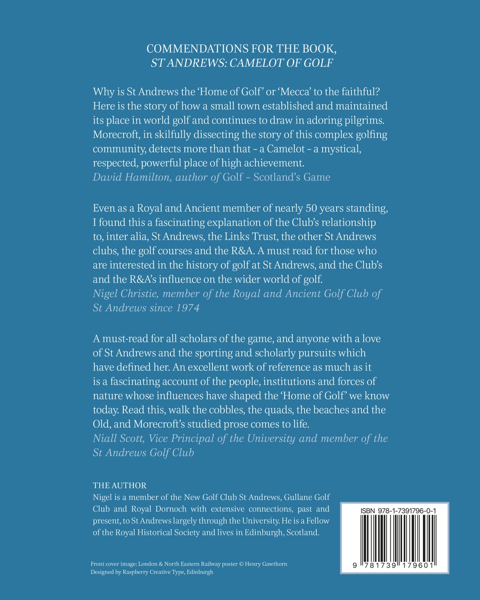 Nedcroft's tweet photo. @Steve_DiMeglio @harmanbrian Get well Steve. About a year ago just before The Open you wrote a brilliant article about St Andrews &amp; I used your superb Ogilvy quote. I can happily send you a copy of the book &amp; maybe you can give it a little nudge in return? Nigel https://t.co/loIRUUvTOR