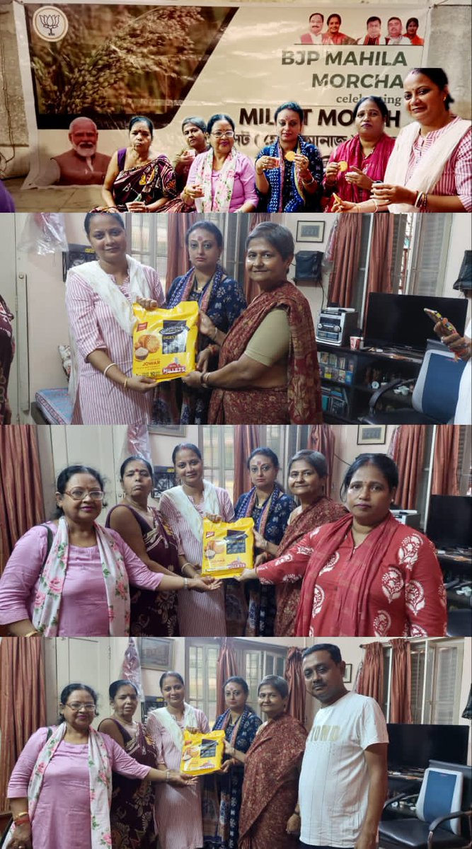 BJPMM4Bengal's tweet photo. ভারতীয় জনতা পার্টি মহিলা মোর্চা দক্ষিণ কলকাতা রাসবিহারী মন্ডল ৩ এর উদ্যোগে মিলেট উৎসব পালিত হল।
#MyFavouriteMillets
#InternationalYearOfMillets2023 https://t.co/vkeLR68wDc