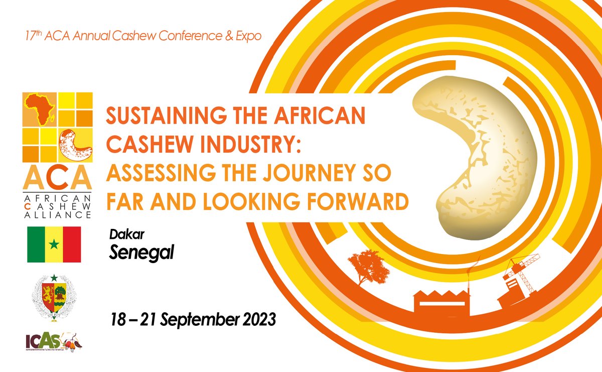 AfricanCashew's tweet photo. 42 Days to go!
#Dakar2023 #ACA #ICAS
#EarlyBirds rate ends on #Aug31!
Don’t be left out: https://t.co/V2lucVGv3I
#Registration #SecureASeat #Anticipate #EarlyBird #ACAAnnualCashewConference #LearnAndNetwork #Access2Finance #Processing #17thEdition #Sustainability @ComCashew https://t.co/fVHCbFcxl7