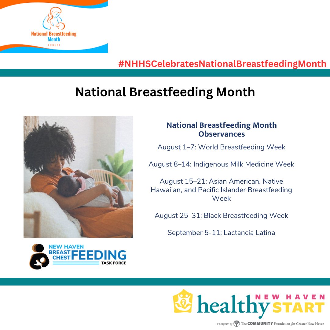 NHHealthyStart's tweet photo. We are celebrating National Breastfeeding Month!
The 2023 theme is “This is Our Why”, dedicated to highlighting the importance of breast/chest feeding and centering families along their journeys!
#NHHealthyStart #NHHSCelebratesNBM2023 #NationalBreastfeedingMonth https://t.co/4mbg8oD6el