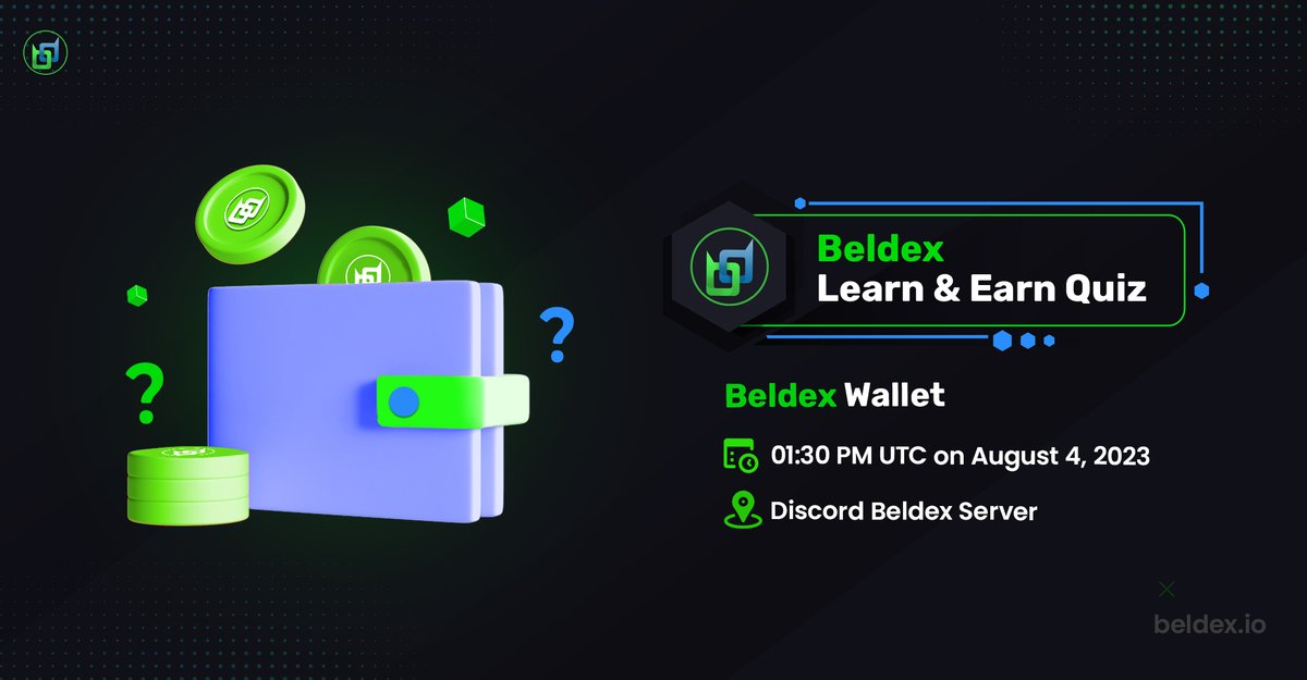 Beldex Learn &amp; Earn Quiz 30 

📖Topic: Beldex Wallet

📍Where?
#Beldex Discord #quiz channel - discord.gg/dycmnUrSZ3

⏰When?
01:30 PM UTC on the 4th of August, 2023

Subscribe to our Medium Newsletter to learn about Beldex: beldexcoin.medium.com/subscribe

#Giveaway  #Quiz  $BDX