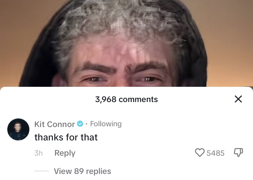 dailyjlocke's tweet photo. kit’s comment on joe’s tiktok x https://t.co/rRRNH1VGBz