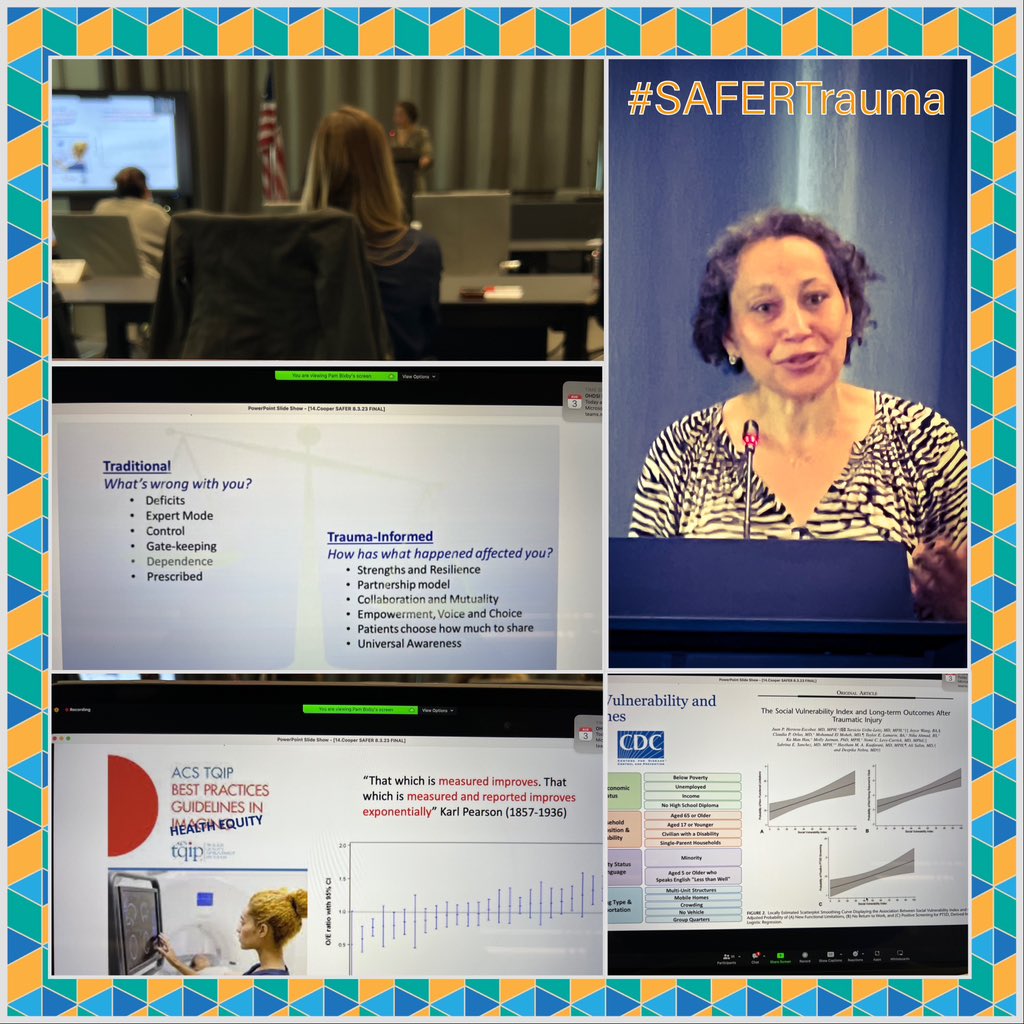 We kick off day two of #SAFERTrauma, Summit on the Advancement of Focused Equity Research in Trauma <a href="/AmCollSurgeons/">American College of Surgeons</a> ! We kick off with <a href="/zaracMD/">Zara Cooper</a> with Enough is Enough! 5 Step to Eradicate Disparities in Trauma. “I am asking people to make this personal” we can do this! @NatTrauma
