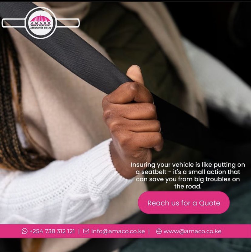 Amaco_Ltd's tweet image. Insuring your vehicle is like putting on a seatbelt- it's a small action that can save you from big troubles on the road. 🚗
#SafetyFirst #InsuranceMatters #MotorVehicleInsurance