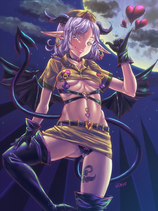 #ハミ乳の日
ハミ(下)乳な悪魔っ娘さん😈💋💕 