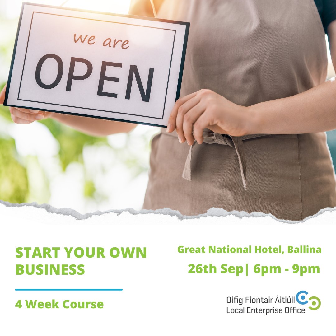 leomhaigheo's tweet photo. Have you always dreamed of starting your own business but don't know where to start? Our 4 week programme 'Start Your Own Business' will be perfect for you.
Register Here - https://t.co/0653RFRu7z
#IrishStartup #LEOMayo #StartABusiness #StartYourOwnBusiness #MakingItHappen https://t.co/DCwjOKlqBd