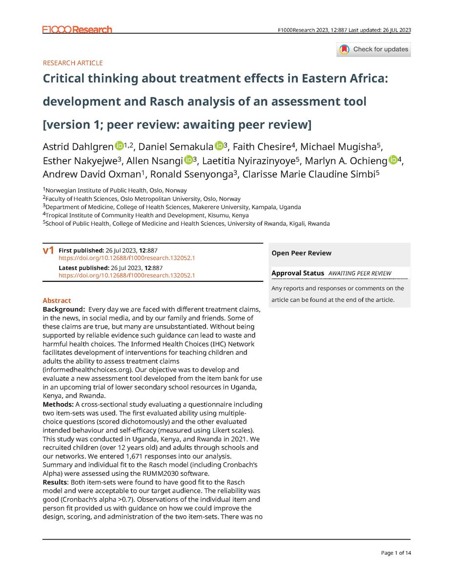 Informed Health Choices tweet media