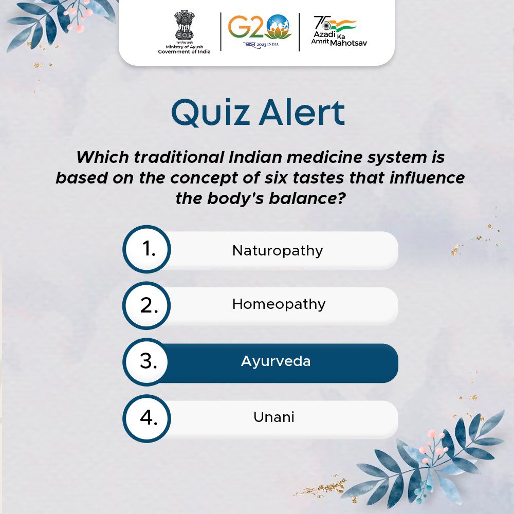 moayush's tweet image. The correct answer of today’s quiz is Ayurveda 

Well done to those who answered it right!

Stay tuned for more engaging quizzes and informative content. We will be back again next week!

#QuizAlert #CorrectAnswer #Ayush #Siddha