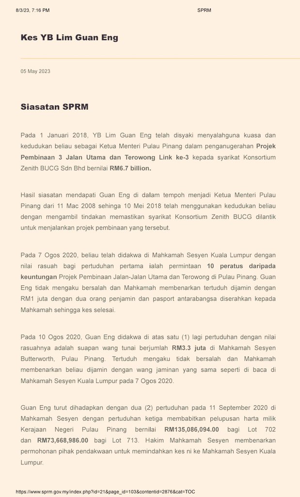 Jom baca ringkasan kes LGE, menurut SPRM.