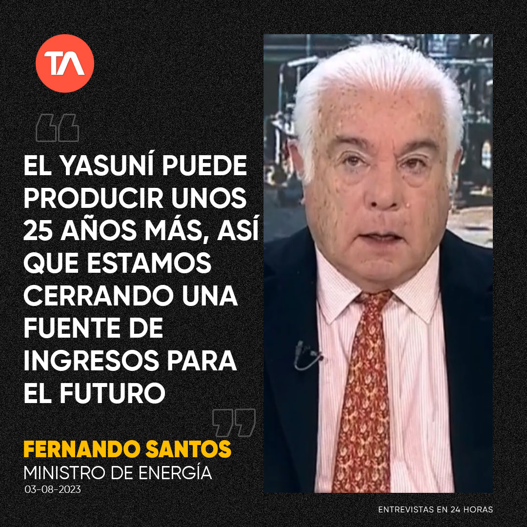 #ENTREVISTA | “¿Qué ganamos dejando en tierra el petróleo? Nada; no hacemos ningún beneficio a la naturaleza”. Fernando Santos, ministro de Energía de Ecuador ow.ly/8unk50PrPKV