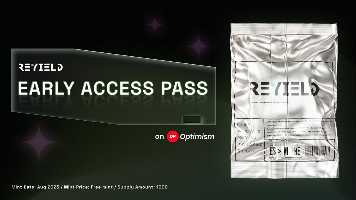 Recently researched the early project @REYIELDLabs on @optimismFND, planning for the Q3 Airdrop of SREYLD and Free Mint NFT Pass. It will also support #EVM cross-chain tools, showing great potential to become the next 100x project.

For those interested in L2, check it out