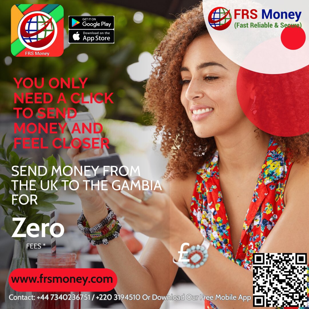 FRS_Money's tweet photo. Send Money From The UK To The Gambia Hassle Free &amp; Zero Fees! We Are Fast! Reliable &amp; Secure!

Join Today &amp; Automatically Get Entered To Our Summer Raffle Draw. Winner goes home with £200 Gift Voucher. 

T&amp;C applies.

Download our free mobile app today..#Gambia #frsmoney #money https://t.co/RDprgdpN6S