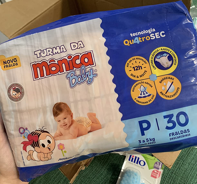 Fralda Turma da Mônica Baby Jumbo P 30 Unidades