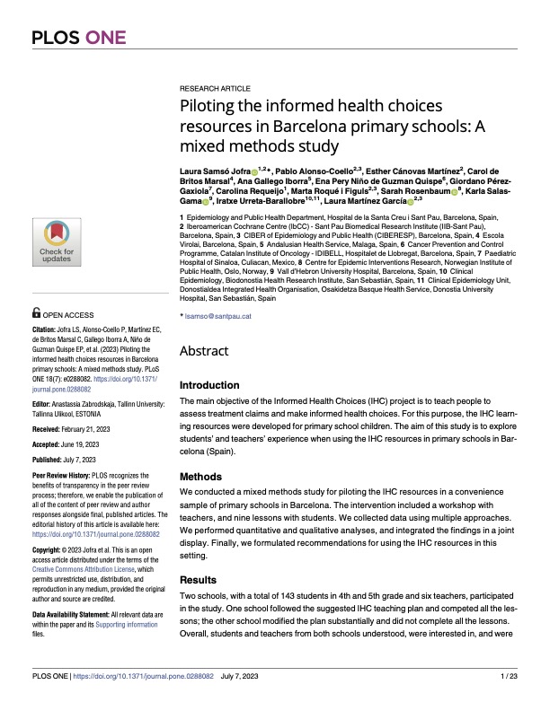 Informed Health Choices tweet media