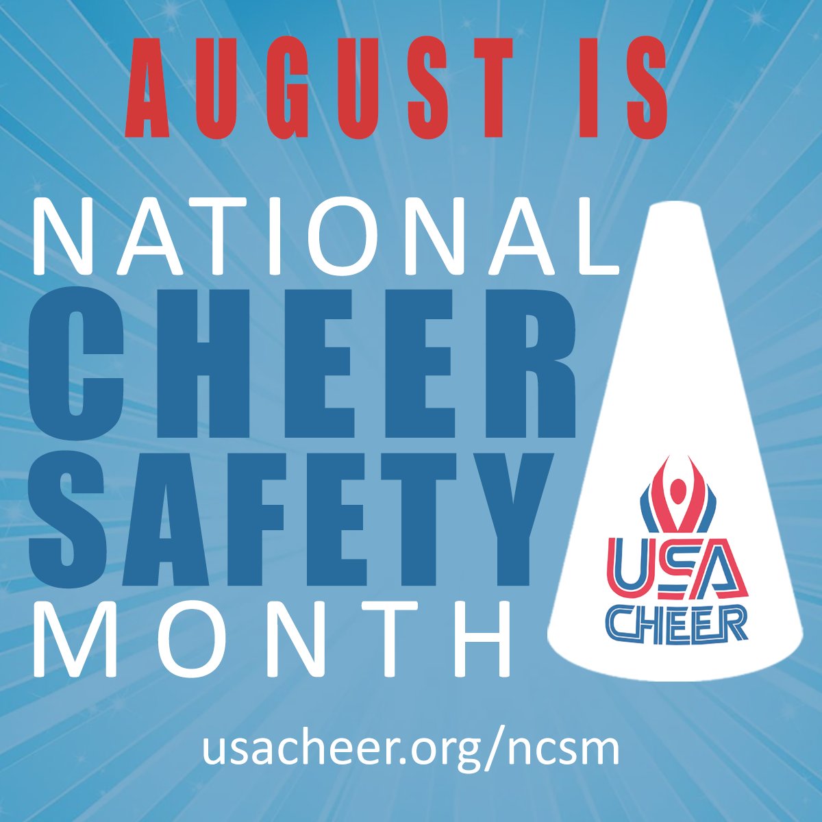 TSSAA's tweet photo. August is National Cheer Safety Month! Visit https://t.co/dW2RC0Mu9B for cheer safety education and resources and to take the "I Cheer Safe" pledge. #cheersafetymonth #cheersafe @usacheer https://t.co/4nt1gsH1dg