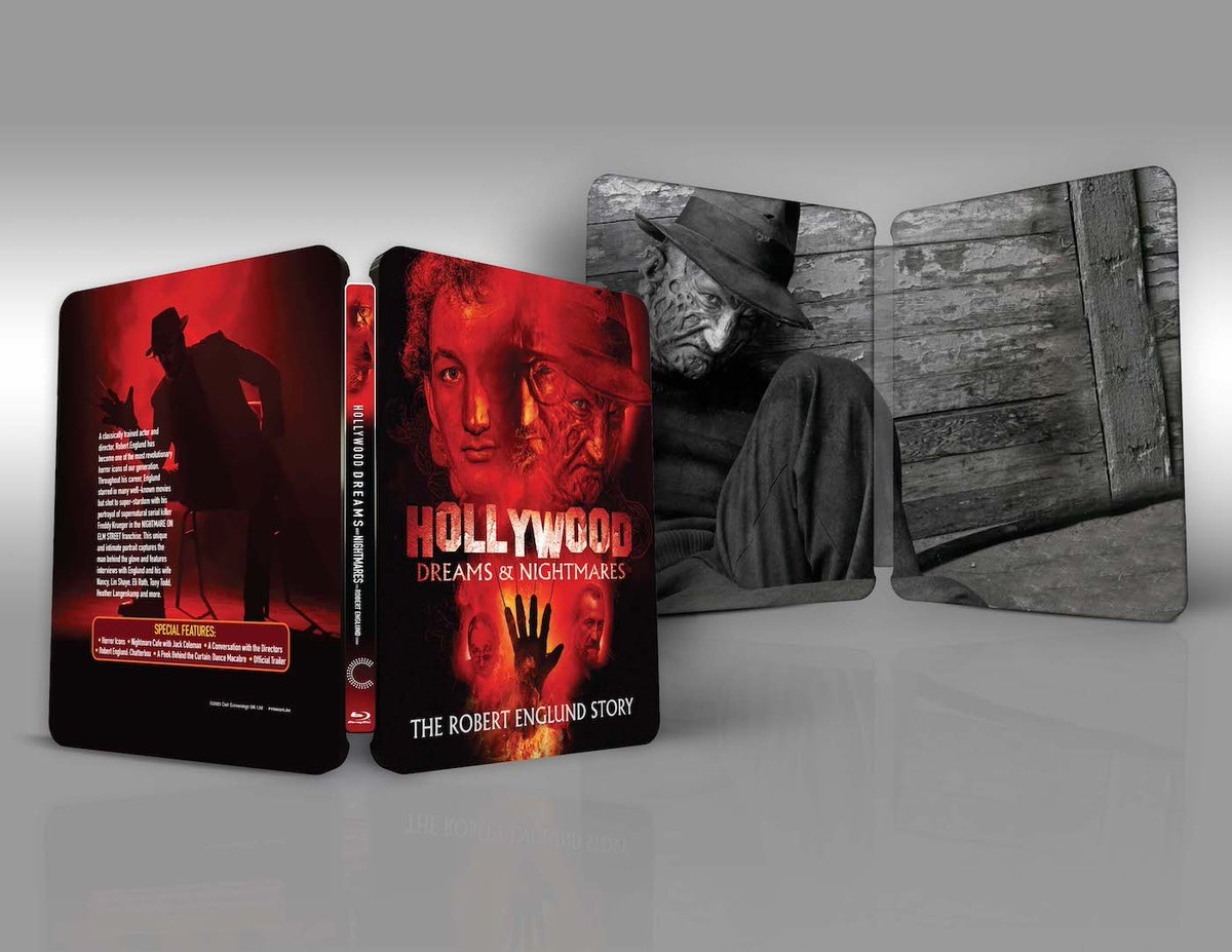 BDisgusting's tweet photo. #ElmStreet fan? SCREAMBOX Original documentary Hollywood Dreams &amp; Nightmares: The Robert Englund Story is available now on SteelBook Blu-ray, and the extremely limited SteelBook is only available from Walmart. Grab your copy while supplies last: https://t.co/K6bSNQNiwr https://t.co/huonmIaJDE