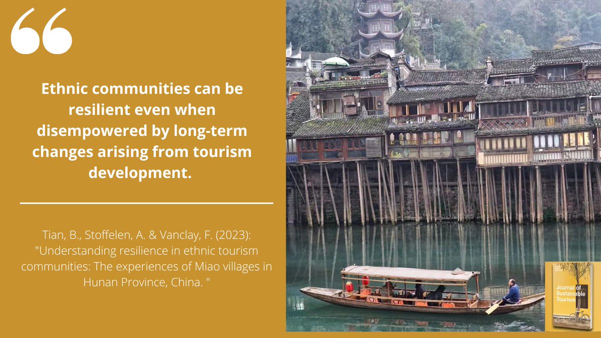🆕#OpenAccess  in #JOST 🔓👇

"Understanding resilience in ethnic #tourism communities: The experiences of Miao villages in Hunan Province, China."

By Bei Tian, @ArieStoffelen &amp; Frank Vancla 🔗tandfonline.com/doi/full/10.10…