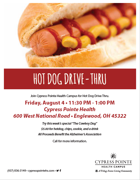 Our Hot Dog Drive Thru is this Friday Y'ALL 🌭 
Giddy-Up and stop by to try our specialty "cowboy dog" this week 🤠 🐎 
A hot dog lunch is ONLY $5.00
All proceeds benefit the Alzheimer's Association!
#ENDALZ