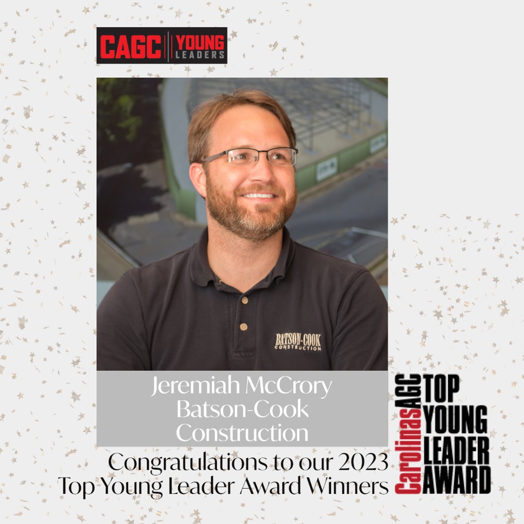 Carolinas AGC (@carolinasagc) on Twitter photo Congratulations to 2023 Top Young Leader Award Winner Jeremiah McCrory of <a href="/batsoncook/">Batson-Cook Cons.</a>! We were honored to celebrate him at our 2023 Summit & Expo last weekend. #CAGCProud #CarolinasAGC #CAGCMembers #CAGCFamily #Construction #CAGCTopYoungLeader Congratulations to 2023 Top Young Leader Award Winner Jeremiah McCrory of <a href="/batsoncook/">Batson-Cook Cons.</a>! We were honored to celebrate him at our 2023 Summit & Expo last weekend. #CAGCProud #CarolinasAGC #CAGCMembers #CAGCFamily #Construction #CAGCTopYoungLeader