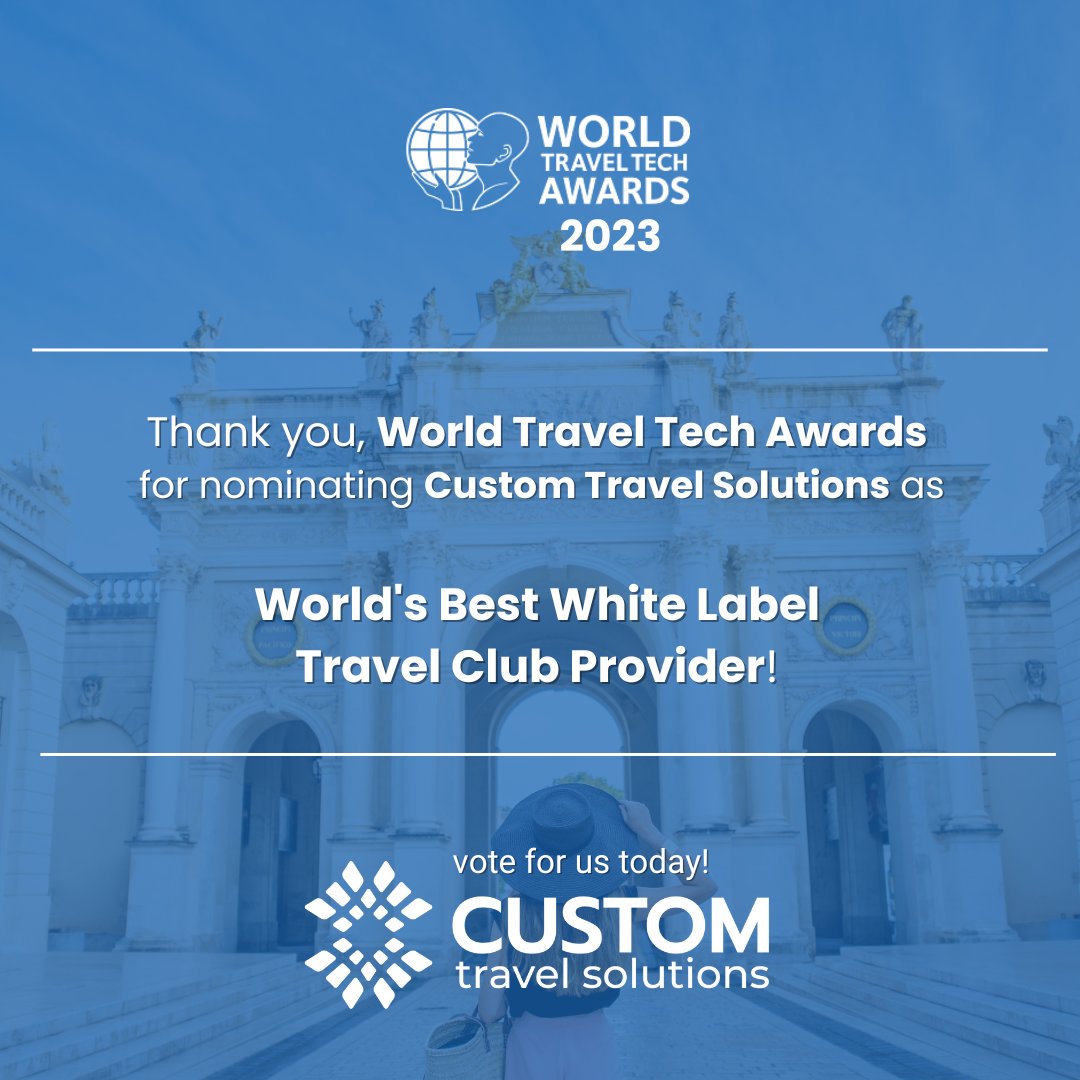 CustTravelSol's tweet image. Please take a moment to cast your vote for Custom Travel Solutions till September 3 at ow.ly/VvI750PjQRg

#customtravelsolutions #whitelabeltravelportal #vote #worldtraveltechawards #travelaward #travel #traveltechnology #travelindustry #travelportaldevelopment #b2btravel