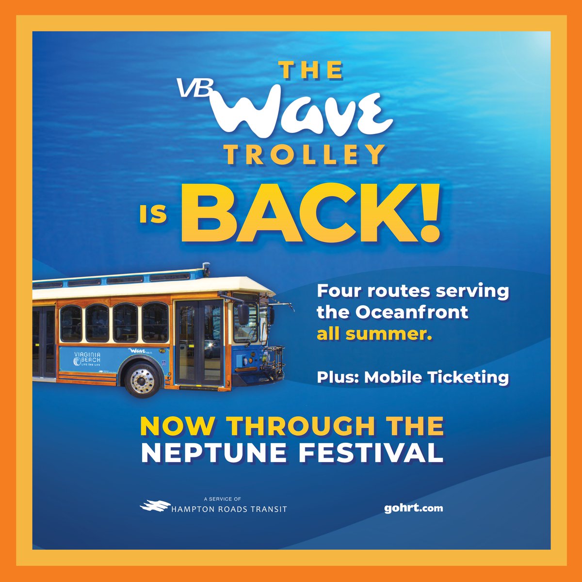 gohrt_com's tweet photo. Where can you go on the #vbwave this weekend?  Visit the oceanfront, @VAAquarium and more! 🐟

#gohrt #trytransit #wavetrolley #virginiabeachva #visitvirginiabeach https://t.co/KXQJzEZMhs