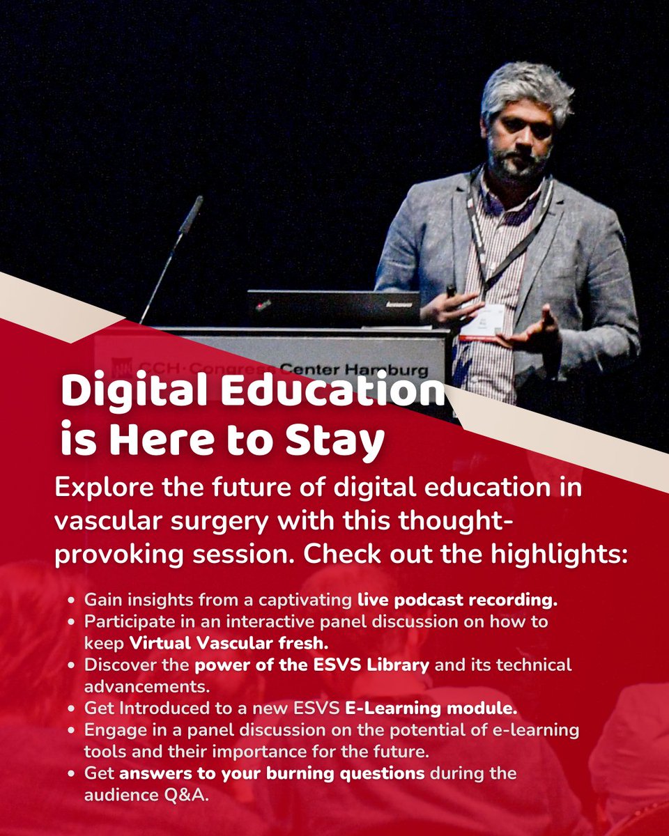 ESVS (@esvsmembership) on Twitter photo 💪 Are you ready for it?
Get a front-row seat at these engaging sessions on the latest advancements in vascular surgery: big debates, audience Q&A, polling and more!
➡️The latest programme is available now!
cbd.eventsair.com/QuickEventWebs…
#aortaed <a href="/MelVegCen/">Melina Vega</a> <a href="/IanLoftus2/">Ian Loftus</a> 💪 Are you ready for it?
Get a front-row seat at these engaging sessions on the latest advancements in vascular surgery: big debates, audience Q&A, polling and more!
➡️The latest programme is available now!
cbd.eventsair.com/QuickEventWebs…
#aortaed <a href="/MelVegCen/">Melina Vega</a> <a href="/IanLoftus2/">Ian Loftus</a>