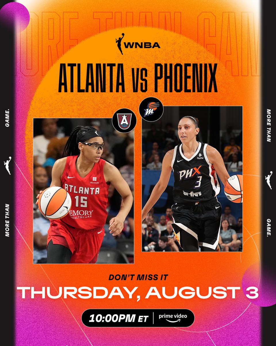 We got a good one on <a href="/PrimeVideo/">Prime Video</a> 😈

The <a href="/PhoenixMercury/">Phoenix Mercury</a> host the <a href="/AtlantaDream/">Atlanta Dream</a> at 10pm/ET marking their second meeting of the szn 

#MoreThanGame