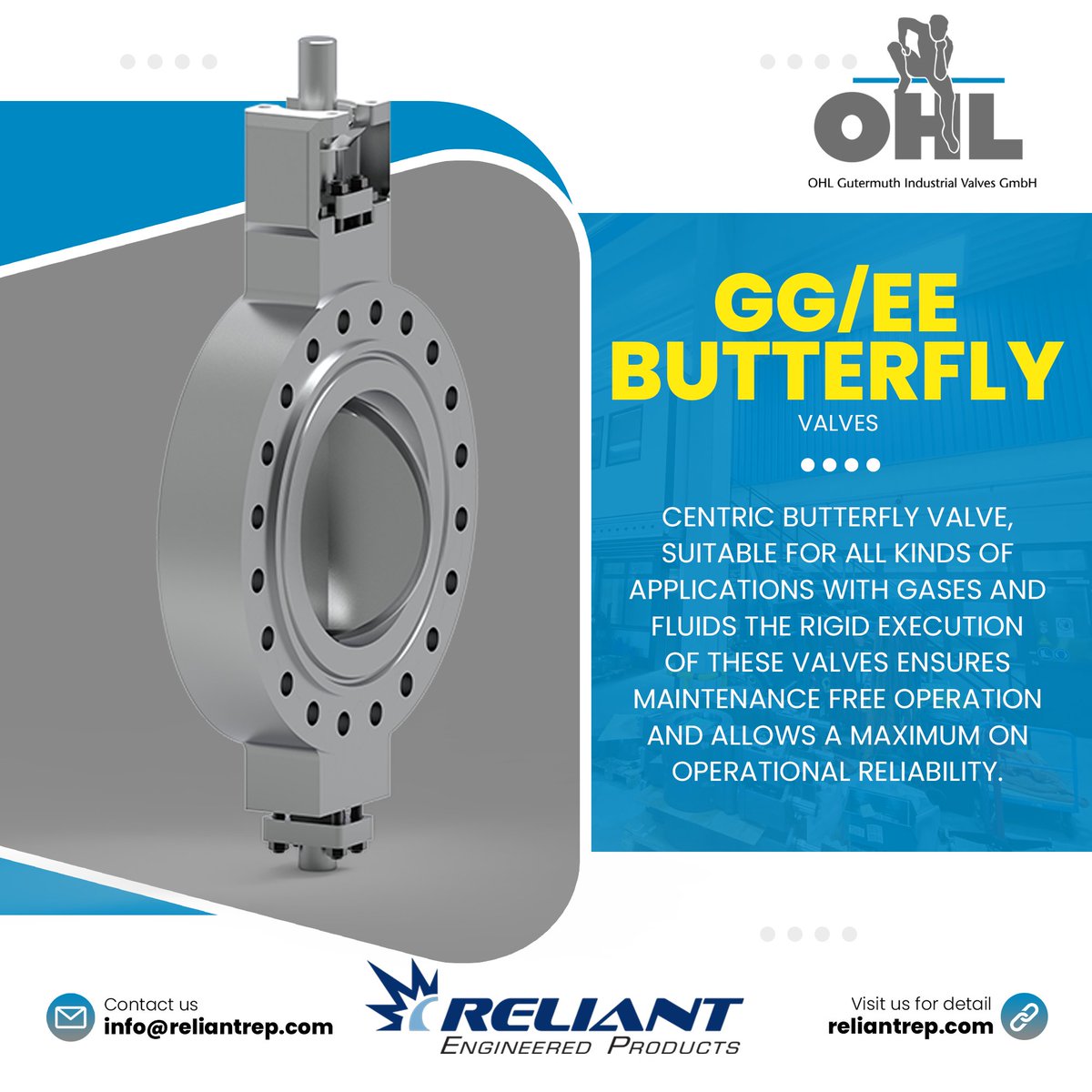 reliantrepco's tweet image. Unleash Efficiency: OHL&apos;s &quot;Unleash Efficiency: Our GG/EE Butterfly Valves - Perfect Solutions for Every Task, from 3&quot; to 134&quot;, -320°F to +2102°F!&quot; #IndustrialValves #ButterflyValves #PerfectSolutions #EfficiencyUnleashed #MaintenanceFree #OperationalReliability