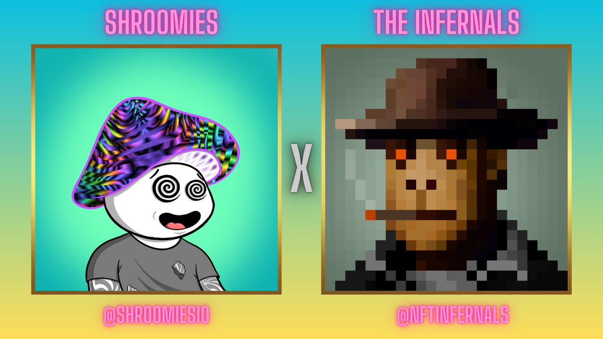 💢Shroomies X Infernal Giveaway💢

To welcome our friends from ETH to HBAR, we are giving away 1 Shroomie (600 HBAR) and 1 Infernal (1,000 HBAR)! 

To Enter:
✅Follow <a href="/ShroomiesIO/">Shroomies 🍄</a> &amp; <a href="/NFTInfernals/">The Infernals</a> 
✅Like &amp; Rt
✅Tag 3 #HBARbarians 

Announcing Winners: 48Hrs⏳

#NFTGiveaway #HBAR