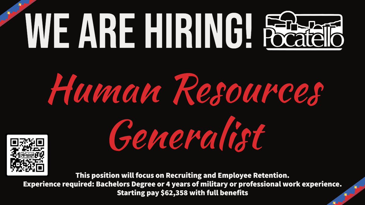 Apply online at pocatello.gov/jobs TODAY!
#cityofpocatllo #pocatello #community #family #friends #career #jobs #hiring #team #lovewhereyoulive #smile #summer