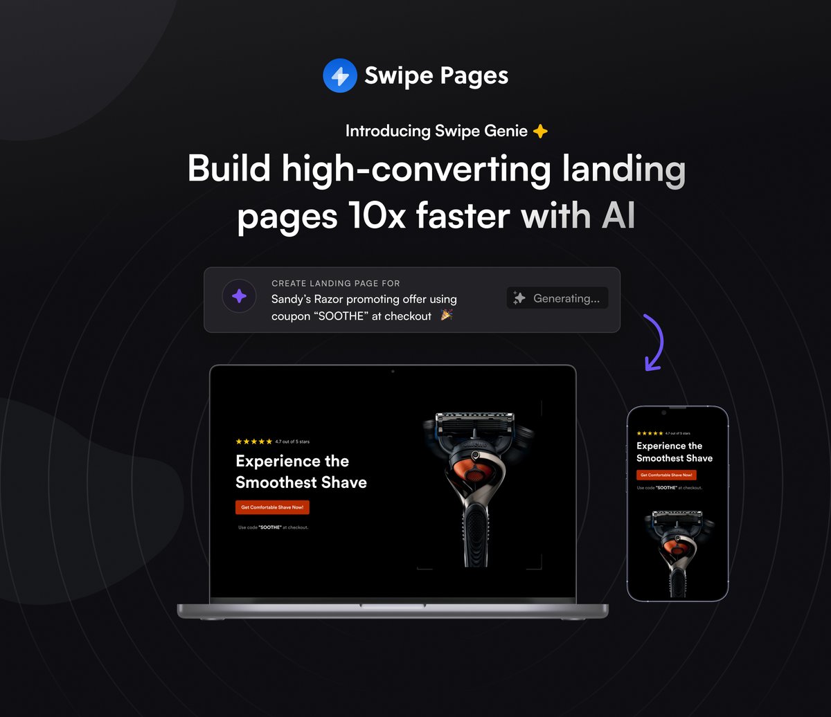 veena24sridhar's tweet photo. 👋 Calling all Marketing pros

Building landing pages has now become 10x faster – 

🎉 I've been fortunate into designing with AI for Swipe Genie, and it's a game-changer.

Come Start a FREE trial on Swipe Pages  https://t.co/ZHRpSWSfYh

#Swipepages #LandingPage https://t.co/cWhroFLRCt