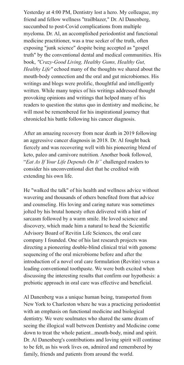 #Dentistry lost a hero yesterday! Dr. Al Danenberg