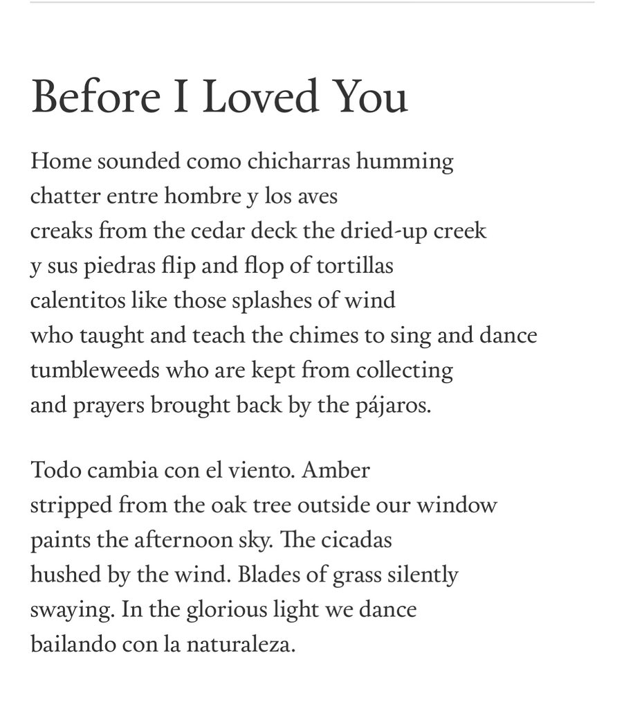 New poem up @rustandmoth 💜
Thankful for the editors and their hard work. Thankful for a life llena de amor.