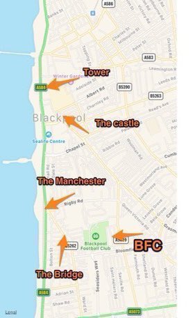 For any <a href="/burtonalbionfc/">Burton Albion FC</a> fans wanting a 🍻 before the game on Saturday the away pubs are the <a href="/ManchesterPub1/">The Manchester Bar, Blackpool</a> and <a href="/Castleblackpool/">The Castle Pub</a>. The Happy Scott’s Bar, <a href="/TheNewPhilly1/">TheNewPhilly</a> and The Bridge will also accept away fans. <a href="/AwayDayPubs/">Away Day Pubs</a> <a href="/Police_BAFC/">BAFC Police</a>