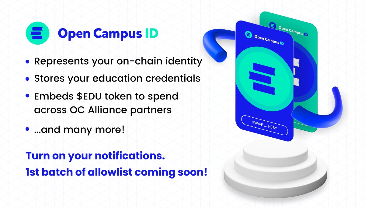 opencampus_xyz's tweet photo. You've heard about Proof of Humanity from @worldnetwork

What about Proof of Education?

Imagine an Open Campus ID that carries your achievement &amp; reputation everywhere you go!

Also did we mention $EDU incentives too🤔

Turn on your notifications🚨to not miss out on the allowlist! https://t.co/FLLwQHUssY