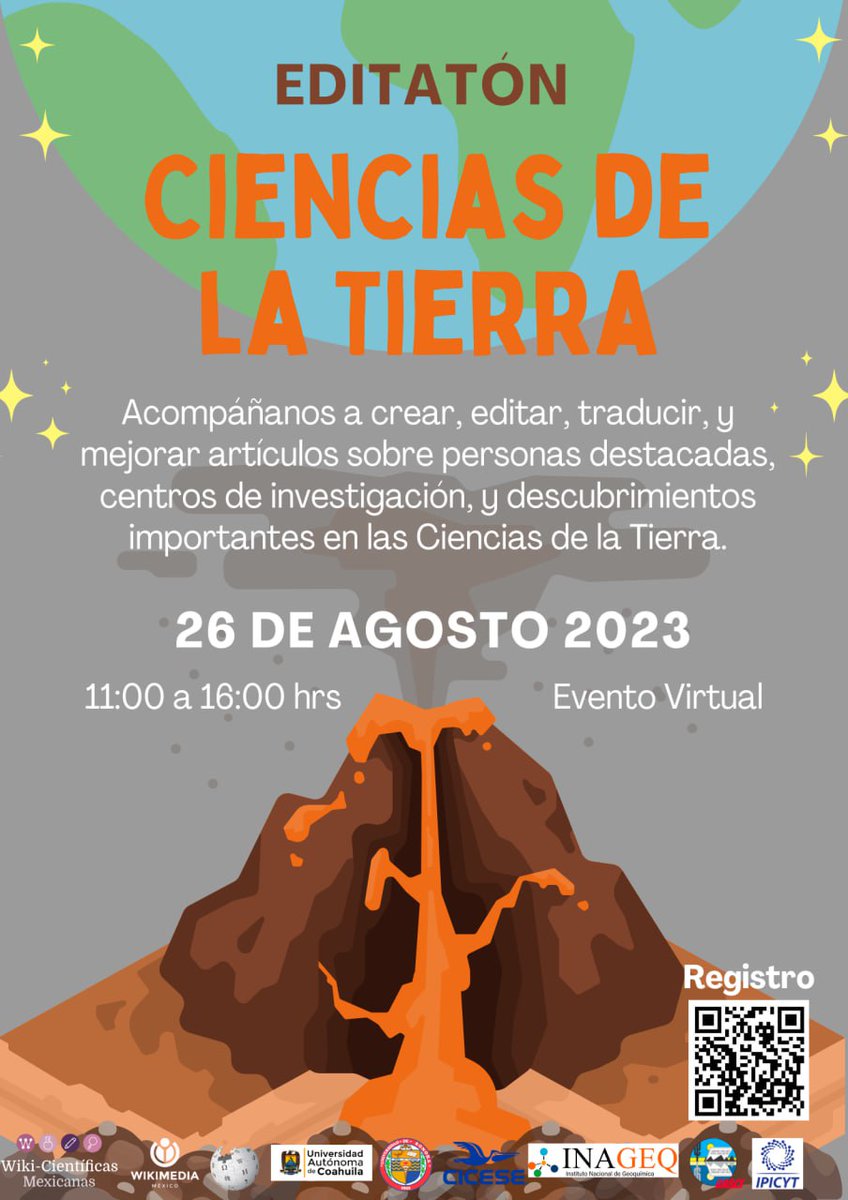 inageqmx's tweet photo. Editatón: Ciencias de la Tierra 📷📷
Te invitamos a participar en este editatón virtual para crear, mejorar y traducir artículos de Wikipedia sobre esta disciplina 📷📷.
📷 26 de agosto
📷 11 am
¡No olvides registrarte para participar! https://t.co/NNFATHpive