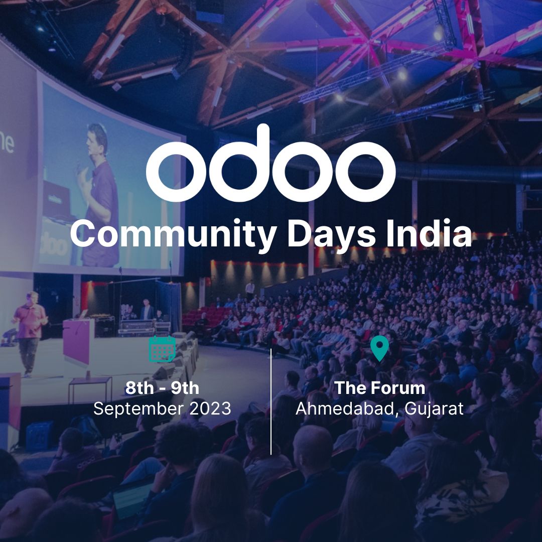Odoo's tweet photo. Join us at the #OdooCommunityDays2023 to learn, innovate, grow and inspire! 🇮🇳 We have meticulously curated a wide range of interesting topics, sessions, training, and much more to help businesses grow hassle-free. Register now for free: https://t.co/7rQ8mfRGix https://t.co/8WSk9YQuDI