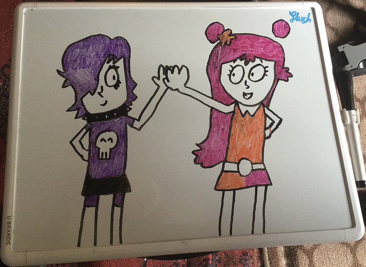 Thought I’d return to my traditional art with a drawing of two rock and roll… renegades. Get it?

#hihipuffyamiyumi #CartoonNetwork #renegadeanimation #fanart #traditionalart #ArtistOnTwitter