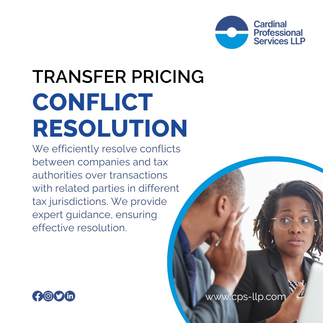 cps_llp's tweet image. Our transfer pricing dispute resolution services are here to help you tackle tax conflicts and achieve peace of mind.  #cpsllp #TransferPricing #TaxResolution #GlobalBusiness #taxconsultant