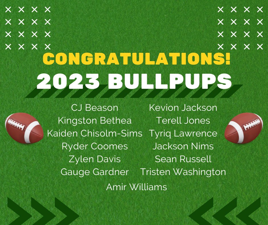 Congratulations to the <a href="/NEMS_STEAM/">New Ellenton Middle</a> students who made the 2023 Bullpups! <a href="/SilverBluffFB/">Silver Bluff Football</a> <a href="/AikenPublicSch/">AikenCoPublicSchools</a>