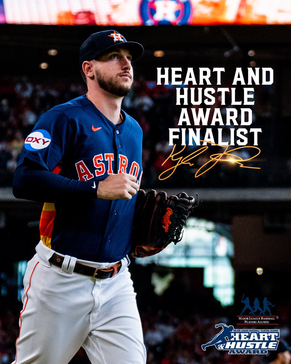 Congratulations to Kyle Tucker, our recepient of the @MLBPAA Heart and Hustle Award!