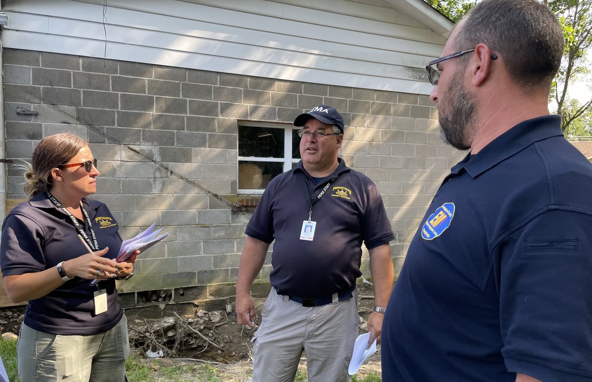 FEMAregion3's tweet photo. R3 staff are supporting the Commonwealth of Pennsylvania with Joint Preliminary Damage Assessments this week, following severe weather and flooding on July 15-16. Working alongside @PEMAHQ and @SBAgov, as well as county and local partners, FEMA is supporting PDAs in two counties. https://t.co/jlBPdrBoon