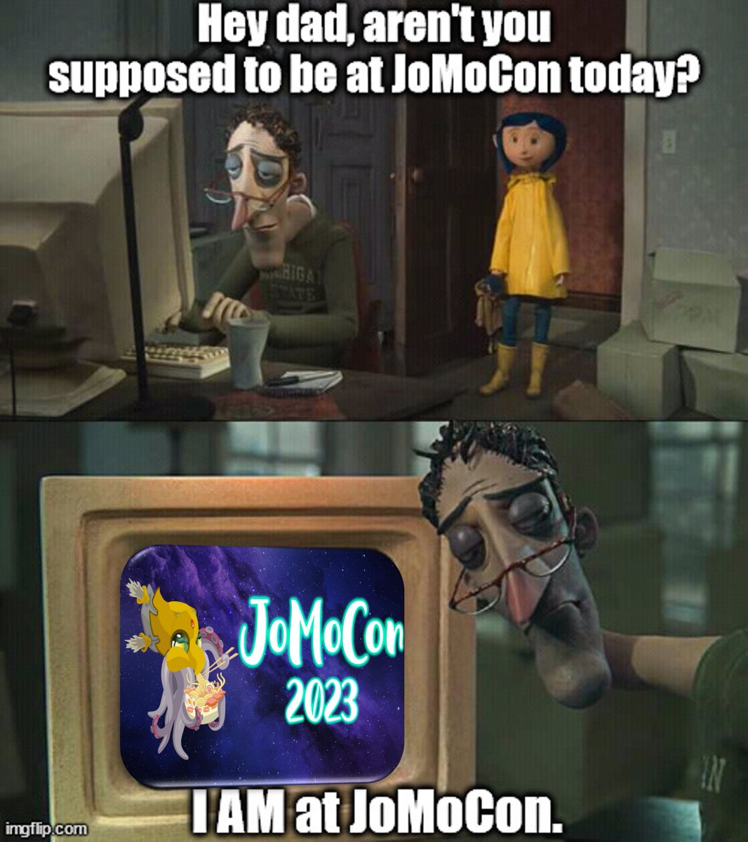 JomoconC's tweet photo. Can't make it to JoMoCon this Saturday? We've got you! watch the live stream of our panel room starting at 10:30am CST. 
https://t.co/7uwcD94YBN
#jomocon #anime #cosplay #convention #scifi #fantasy #gaming #eSports #twitch #TwitchStreamers  #joplin #Missouri #Coraline https://t.co/v6kKnEMISL