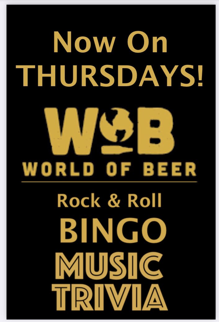 Rock &amp; Roll Bingo TONIGHT!
6:30 w/DJ Bobby Digi  at World of Beer in Destiny USA.
4 Games-4 Categories-4 Winners
Think you can name that tune? 
Prove it. 😎