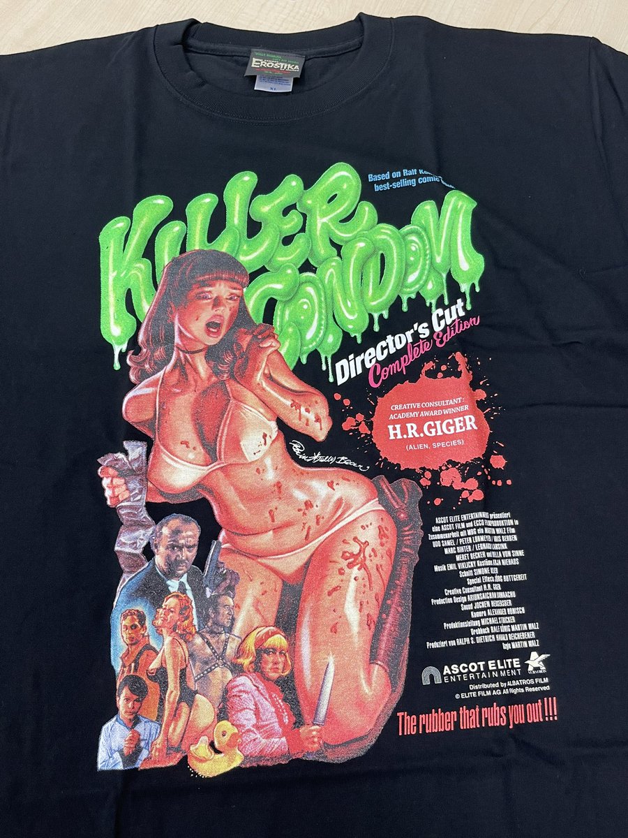 希少 XXL サイズ EROSTIKA キラーコンドーム Tシャツ コラボ 映画 サメ映画ルーキー على X: 